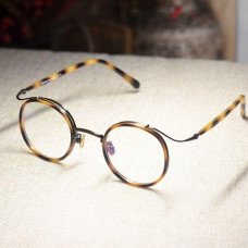 Vintage Round tortoise Eyeglasses men's round yellow tortoise glasses clear lens