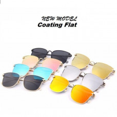 Sunglasses Coating-Flag Vintage Metal Sunglasses Mirror Man Woman