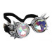 Kaleidoscope Silver Steampunk Goggles Punk Gothic Aviator Rave Kaleidoscopic