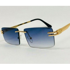 Men Sunglasses Hip Hop Quavo Migos Rimless SQUARE Rimless Smoke Lens Gold Shades