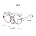 Women Men Anti-Blue Light Glasses Retro Round Large Frame Plain Glasses Frame N