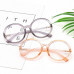 Women Men Anti-Blue Light Glasses Retro Round Large Frame Plain Glasses Frame