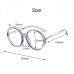 Women Men Anti-Blue Light Glasses Retro Round Large Frame Plain Glasses Frame