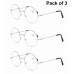 3 Pack Classic Metal Round Reading Glasses Mens Womens Vintage Readers +1.0~+4.0