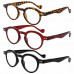 3 PACK Round Reading Glasses Spring Hinges Readers Mens Womens + 1.0~ +4.0 K514