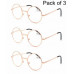 3 Pack Classic Metal Round Reading Glasses Mens Womens Vintage Readers +1.0~+4.0