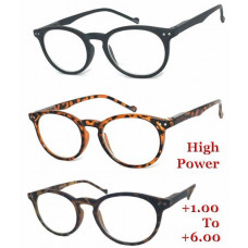 Flattering Round Reading Glasses Readers (NOT Bifocal) Power Fr 1.00 To + 6.00