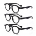 3 Pairs Round Spring Hinges Reading Glasses Readers 1.0 1.5 2.0 2.5 3.0 3.5