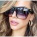 XXL OVERSIZED "Lauren" Women Sunglasses  Flat Top Square Shadz Gafas ROSE